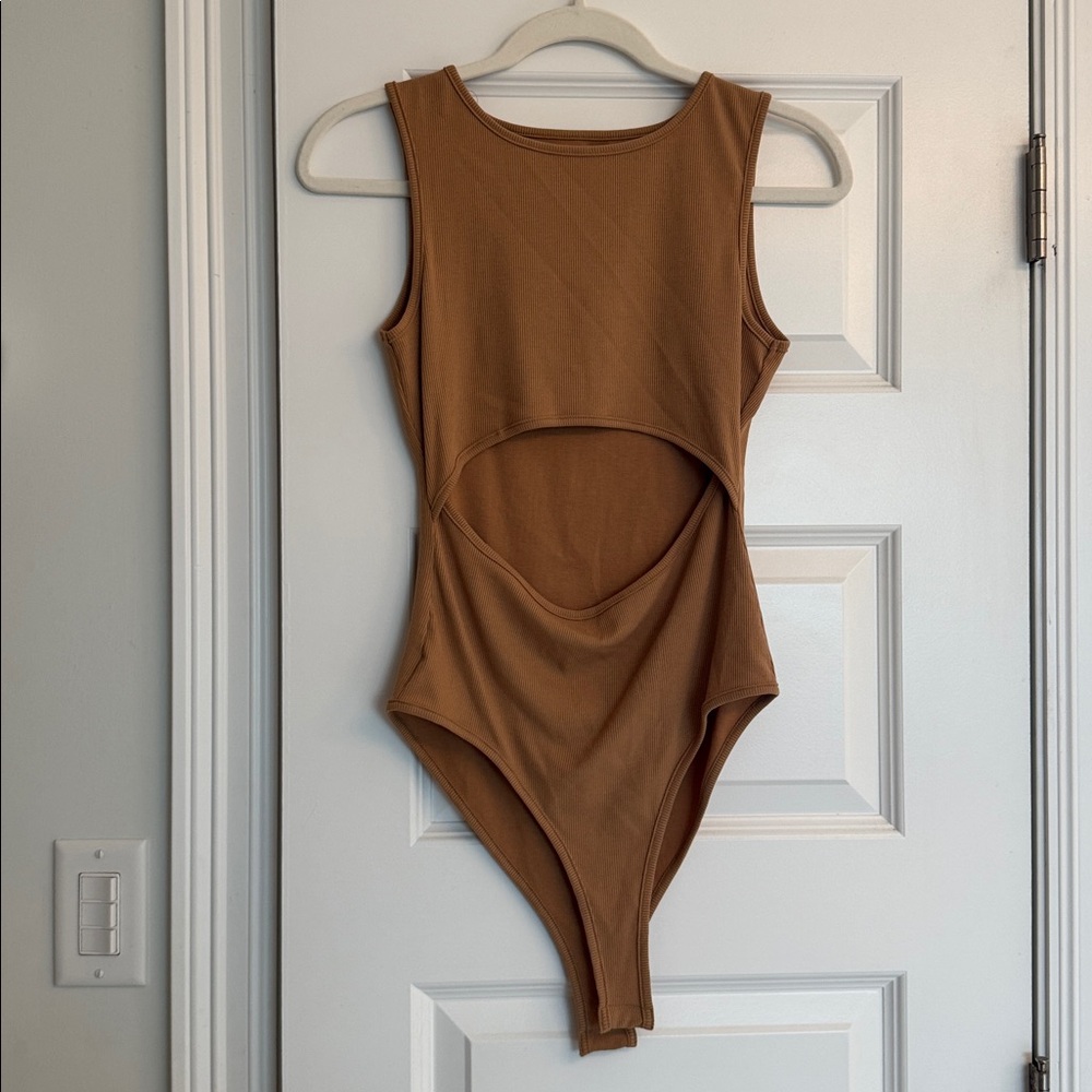 Brown Cutout Bodysuit
